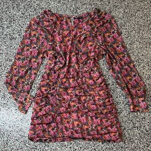 Zara Floral Pink Long Sleeve Dress